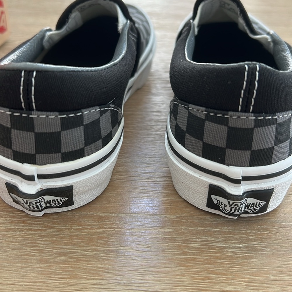 Vans kids classic checkerboard slip on black pewter 1 2 3 youth - Picture 4 of 6